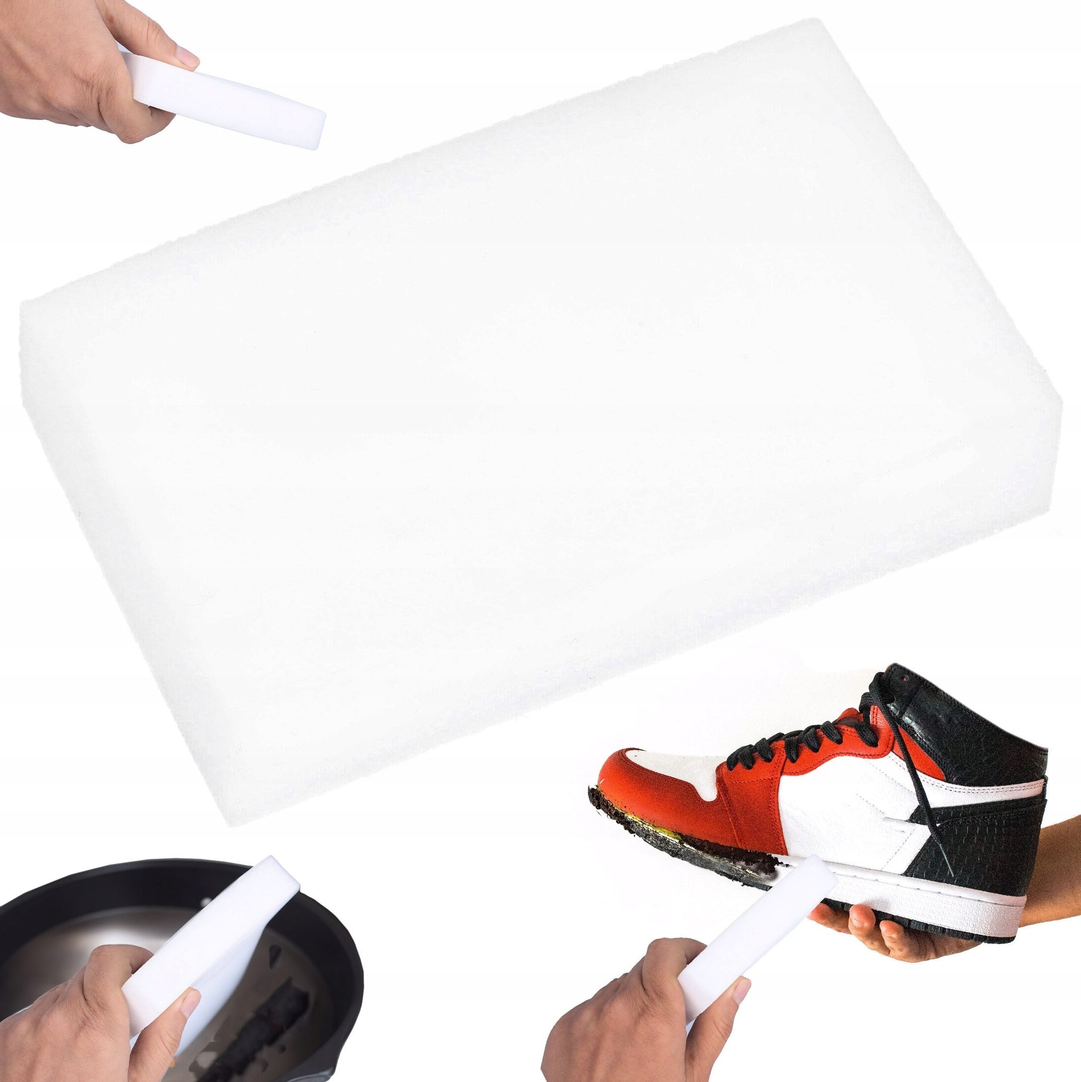 Set 10 bureti Magici sponge, UBX®, pentru toate tipurile de suprafete,  albi,  10x6x2cm Set 10 bureti Magici sponge, UBX®, pentru toate tipurile de suprafete,  albi,  10x6x2cm